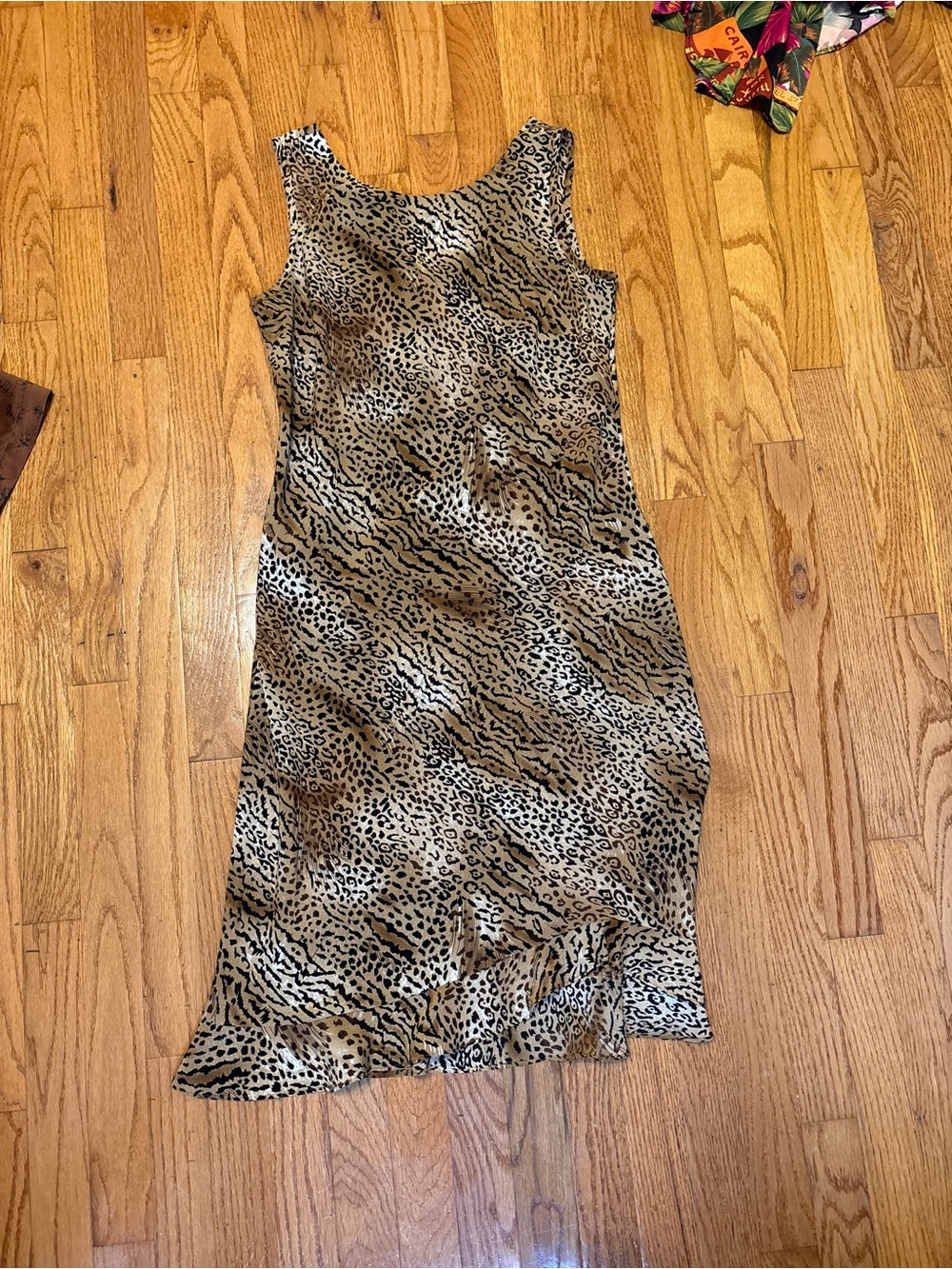 Jessica Beige and Black Animal Print Midi Dress